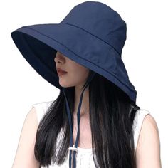 PRICES MAY VARY. ⊙HEATEST FASHION ITEM⊙ THE best selling sun hat of Japan market is available on US now! Featuring semi-rigid brim design, the brim could be tuned to fit all your fashion and styling need! ⊙SUN PROTECTION⊙ 13cm / 5.11" wide brim, provides bigger shade which covers more area. Blocking harmful UV up to 90%. Protects your skin and keeps you cool at hot summer day ⊙BETTER DESIGN⊙ Embeded with semi-rigid material, the brim could be tuned to the shape you desire. Each hat is paired with windproof string at same color of the hat. Foldable design, easy storage and won't take up much space ⊙PREMIUM MATERIAL⊙ Made with better material, more durable and healthy ⊙BEST SERVISES: 30 days no-question-asked money back protection by DRIONO. Worry free purchase DRIONO Wide Brim Women Bucket Spring Wide Brim Sun Hat For Outdoor Activities, Solid Sun Hat For Beach Season, Wide Brim Summer Hats For Outdoor, Blue Casual Bucket Hat For Travel, Casual Blue Bucket Hat For Travel, Navy Adjustable Hat For Travel, Solid Color Travel Hat With Upf 50+, Navy Beach Hat, Navy Curved Brim Sun Hat For Outdoor