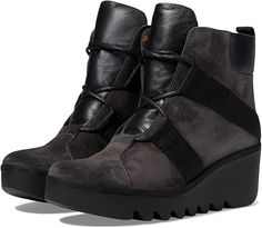 Amazon.com | FLY London Women's Modern Ankle Boot | Ankle & Bootie Fly London Boots, London Boots, Comfy Wedges, Chic Flats, Hightop Sneakers, Black Oil, Fashion Revolution, Fly London, Ladies Of London