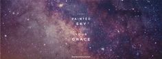 the words painted sky and your grace are written in front of an image of stars