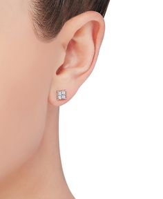 Make a dazzling entrance, every day, with these classic sparkling earrings. In 14k white gold with diamond accents. Approximate diameter: 1/4". Sparkling Earrings, Square Earrings, 50th Gifts, Mens Cologne, Mens Gift Sets, Eyeshadow Makeup, Baby Clothes Shops, Dresses With Leggings