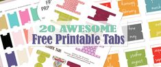 20 awesome free printable tabs to use for your project or scrapbook cover