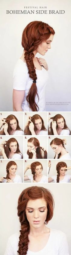 10 Insanely Beautiful Braided Hairstyles Festival Hair Tutorial, Braids Tutorial Easy, New Braided Hairstyles, Diy Wedding Hair, Prom Hair Updo, Boda Diy, Bridesmaid Hair Long, Side Hairstyles, Fishtail Braid