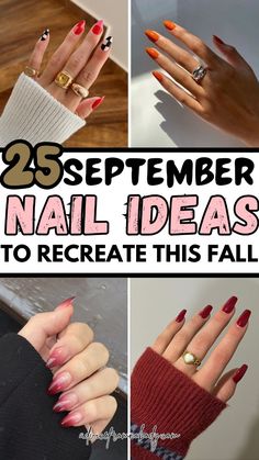 September is the perfect time to update your nail game with fall nails for short nails that are both cute and trendy. From maroon fall nails to girly fall nails, this guide offers a variety of options for every style. Discover fall themed nails, fall colours for nails, and nails for fall wedding guests that are perfect for any occasion. Whether you're looking for simple fall nails or more intricate fall designs nails, these fall style nails will keep you on-trend. Don't miss out on the best fall vibe nails for September! October Nails Designs, Nail Ideas With Accent Nail, Autumn Color Palette Nails, Fall Nails For Short Nails, Fall Designs Nails, Fall Nails For Dark Skin, Easy Fall Nails Simple, October Gel Nails, October Nails Simple