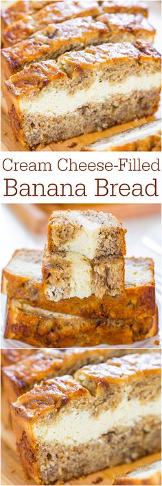 this is an image of cream cheese - filled banana bread