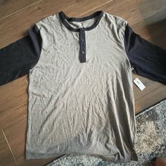 Brand New Old Navy Long Sleeve Shirt With Buttons. Navy Blue And Grey Colors For Casual Wear. Tags On! Casual Gray Henley Neckline Top, Gray Cotton Henley Neckline Top, Long Sleeve Shirt With Buttons, Navy Striped Shirt, Shirt With Buttons, Long Sleeve Baseball Tee, Waffle Shirt, Mens Thermals, Grey Long Sleeve Shirt