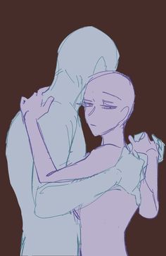 a drawing of two people hugging each other