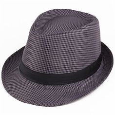 Season:Summer; Gender:Men's; Style:Casual,Fashion; Hats Category:Sun Hat,Wild Brim Hat,Top Hat; Occasion:Street,Daily; Material:Polyester; Function:Breathable; Pattern:Houndstooth; Front page:FF; Listing Date:08/22/2024; Head Circumference:58-60 Gray Brimmed Fedora For Spring, Gray Short Brim Fedora For Spring, Fitted Gray Summer Hat, Gray Wide Brim Summer Hat, Gray Curved Brim Hat For Summer, Gray Curved Brim Summer Hat, Gray Spring Vacation Hat, Casual Fedora Hat For Picnic, Casual Fedora For Picnic