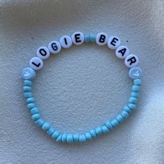 Logan Sargeant "Logie Bear" friendship bracelet All bracelets are made to approx. 18cm on stretchy elastic before tying off Blue Custom Name Friendship Bracelets, Casual Stretch Bracelet With Custom Name For Friendship, Casual Custom Name Stretch Bracelet For Friendship, Customizable Casual Stretch Bracelet For Friendship, Friendship Bracelet, Bracelet Making, Friendship Bracelets, Jewelry Bracelets, Bracelet