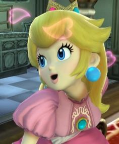 the princess peach is wearing a tiara