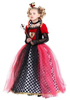 PRICES MAY VARY. Size: 2X-Large COSTUME INCLUDES: This Girl's Queen of Hearts Costume comes with a Queen of Hearts dress, a Queen shrug jacket, and a satin waist sash belt. FROM FUN COSTUMES: With experience decades in the making we're proud to offer a wide selection of costumes in the themes kids love for Halloween. The Queen of Hearts is always a popular character which is why we put our own spin on the character with this Frilly Queen of Hearts Costume! DETAILS THAT MATTER: We designed this c Queen Of Hearts Halloween, Princess Fancy Dress, Queen Of Hearts Alice, Heart Costume, Queen Of Hearts Costume, Plus Size Costume, Alice In Wonderland Costume, Wonderland Costumes, Halloween Queen