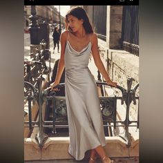 New With Tags Silver Satin Dress, Zara Midi Dress, Asymmetrical Midi Dress, Satin Midi Dress, Women Midi, Vestido Casual, Silver Dress, Knit Midi Dress, Printed Midi Dress