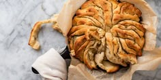 a freshly baked pastry sitting on top of a table