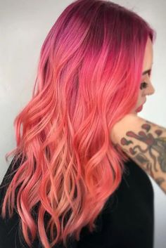 Sunset Hair Color 2024 15 Ideas: A Comprehensive Guide to Embracing This Year’s Hottest Trend Pink Peach Hair, Hair Color 2024, Sunset Hair Color, Pink And Orange Hair, Flame Hair, Sunset Hair, Red Ombre Hair, Dark Purple Hair, Bob Hair Color