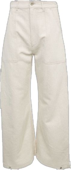 Workwear Cream Bottoms With Side Pockets, Cream Bottoms With Side Pockets For Work, Cream Straight Leg Cargo Pants With Patch Pockets, Cotton Pants With Contrast Stitching And Cropped Leg, High-waisted Cotton Pants With Contrast Stitching, Cropped Cotton Pants With Contrast Stitching, Cotton Cropped Leg Pants With Contrast Stitching, Cream Straight Leg Bottoms With Patch Pockets, Cream Cropped Leg Bottoms With Five Pockets