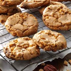 cookies are cooling on a rack with the words, discovering more