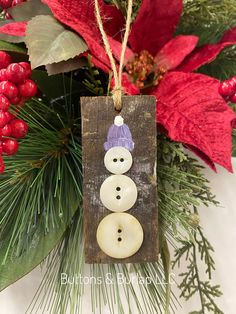 a christmas ornament hanging from a tree