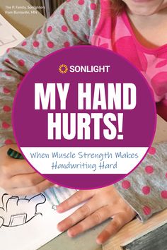 If your child complains that handwriting causes pain, it could be a problem of poor muscle strength. Use these strategies to help build grip and establish motor memory. #handwriting #print #cursive #motormemory Homeschool Reading Log, Handwriting Print, Homeschool Reading Curriculum, Homeschool Writing Curriculum, Handwriting Activities