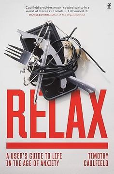 a book cover for relax with a fork and knife on it's back side