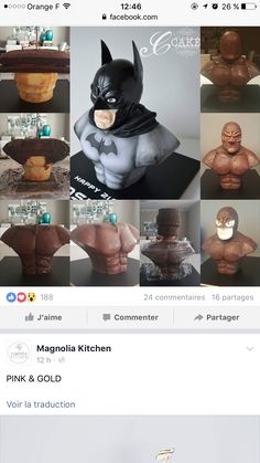 the facebook page shows pictures of batman busturines