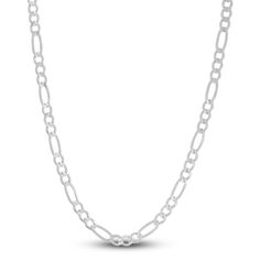 Fashioned in 14K white gold, this stylish men's 24-inch solid figaro link necklace is perfect for a bold layered look. The chain is approximately 6.0mm wide and secures in place with a lobster clasp. Figaro Chain Necklace, Jared The Galleria Of Jewelry, Figaro Chains, Figaro Chain, Layered Look, Link Necklace, Stylish Men, Chains Necklace, Lobster Clasp