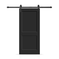 an open black door on a white background