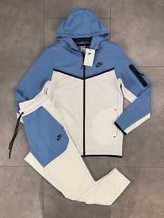 Blue Nike Tracksuit, Nike Tech Fleece Outfit Men, Sportwear Outfit, Nike Clothes Mens, Nike Fashion Sneakers, Hype Clothing, Baby Nike, Cute Nike Outfits