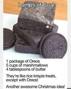 an image of some oreo cookies on the facebook page, with caption that reads lumps of coal