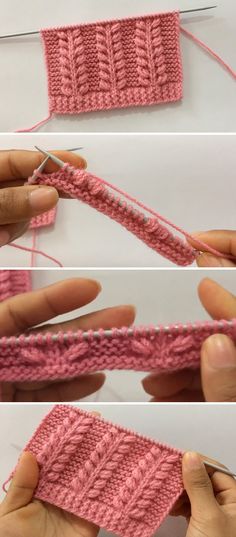 two pictures show how to crochet the stitchs on each side of the yarn