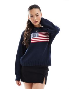 Truien & Vesten van Hollister Zo doe je laagjes Met ronde hals Lange mouwen Vlagdetail op de borst Regular fit Hollister American Flag Sweater, Cute Clothes From Hollister, Hollister Jumper, Hollister Outfits, American Sweater, Hollister Clothes, Going Out Skirts, Flag Sweater, American Flag Sweater