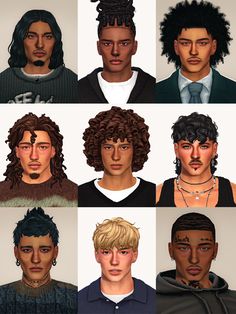 multiple images of men with different hair styles