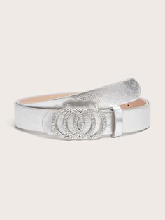 Add a pop of glamour with the Rhinestone & Circle Decor Belt. This medium-width belt features eye-catching rhinestone and circle detailing, perfect for elevating any outfit. Crafted from durable PU leather with a chic PU buckle, it offers a stylish non-stretch fit. Ideal for adding a bold touch to both casual and dressy looks, this belt is a must-have accessory for a standout wardrobe. 100% Polyurethane Please allow 3-5 business days to process and ship. in cm : Size Height Width Length 90 2.7 2.7 112 Circle Decor, Bandage Jumpsuits, Buckle Fashion, Buckles Fashion, Punch Tool, Plus Size Shopping, Buckle Belt, Jean Leggings, O Ring