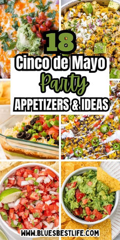 A collection of Mexican appetizers. Mexican Appetizer Recipes, Mexican Appetizers Easy, Mexican Casseroles, Mexican Appetizer, Mexican Food Recipes Appetizers, Football Appetizers, Mexican Food Dishes, Cowboy Casserole, Cinco De Mayo Celebration