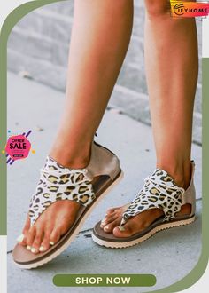 Leopard Printed Zipper Flat Sandals Spring Sandals With Zipper Closure, Summer Sandals With Zipper Closure And Round Toe, Casual Sandals With Zipper Closure And Round Toe, Casual Sandals With Zipper Closure, Casual Round Toe Sandals With Zipper Closure, Casual Sandals With Zipper Closure For Spring, Spring Leather Sandals With Zipper Closure, Casual Leather Sandals With Zipper Closure, Denim Style Casual