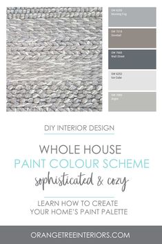 the color scheme for an interior design project is shown in shades of gray, grey and white