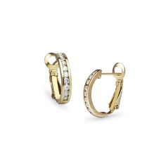 These clutchless oval half hoop earrings feature a row of channel-set cubic zirconia. These luxurious earrings are crafted of yellow gold flashed sterling silver. Product Details Metal Type yellow-gold-flashed-silver Metal Stamp 925-sterling Weight 3.1GR Length 18MM Width 3.2MM Back Finding clutchless Stone Details Gem Type cubic-zirconia Number of Stones 18 Stone Shape round-shape Total Weight 0.8 Setting Type channel Stone Creation Method simulated Stone Treatment Method Heat-treated Luxurious Earrings, Half Hoop Earrings, Dangle Hoop Earrings, Luxury Earrings, Channel Set, Stunning Earrings, Cz Stone, Diamond Stone, Metallic Silver