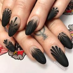 50 dramatic black acrylic nail designs to underline your style   Nageldesign Salon Board, Black Acrylic Nail Designs, Classy Colors, Black And White Nail, Unghie Nail Art, Matte Black Nails, Black Acrylic Nails, Black Nail Art, Black Nail