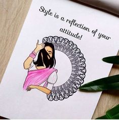 a card with an image of a woman on it and the words style is a reflection of your attitude