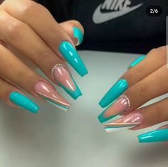 Acrylic Nail Designs Coffin, Fancy Nails Designs, Stylish Nails Designs, Girly Acrylic Nails, Dope Nail Designs, Exotic Nails, Short Acrylic Nails Designs, Square Acrylic Nails