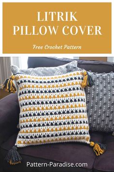 a crocheted pillow with tassels on it and the title reads,'little