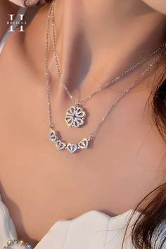 Feel lucky in love with our Lucky Clover Hearts 2-Way Necklace! 🍀 This versatile piece features a charming clover pendant and can be worn two ways for maximum versatility. 💕 Buy one get one 50% off on all of our rings! 💍💰 Shop now and add some luck to your life! ✨ https://holicca.com/products/lucky-clover-hearts-2-way-necklace --- #holicca_fashion #rings #jewelry #earrings #necklace #fashion #gold #accessories #silver #bracelets #style Classy Jewelry Aesthetic, Four Leaf Clover Necklace, Clover Pendant, Silver Ring Designs, Heart Designs, Choker Pendant