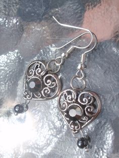 Filigree heart earrings Filigree Heart, Heart Earrings, Etsy Earrings, Jewelry Earrings, United States, Ships, Silver