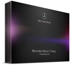 the mercedes benz class card is displayed in front of a black box with purple and pink lights