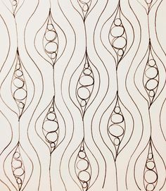 a drawing of an intricate design on a white wallpaper with black lines and swirls