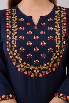 Wallet Dress Design, Karahi Dress Design, New Hand Embroidery Designs For Kurti, Kurti Neck Designs Embroidery, Handmade Embroidery Designs For Kurtis, Handwork Embroidery Designs For Kurtis, Hand Embroidery Dress Simple, Hand Embroidery Neck Designs For Kurtis, Embroidery Neck Designs Neckline