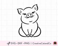 cute baby pig sitting svg-CreativeCatandCo Pig Sitting, Pig Svg, Pig Tattoo, Pig Clipart, Animal Paintings Acrylic, Pig Png, Face Stencils, Pig Crafts