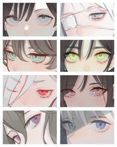 anime eyes with different colors and shapes