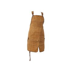 a brown leather apron on a white background