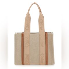 Chloe Woody Medium Tote Is Made From Cotton Coated Canvas With Beige Material Handles And Brown Calfskin Leather Trim. - Chloe Logo - 2 Long Handles - 1 Spacious Main Compartment - 1 Internal Flat Pocket - Measurements: - Width: 14.6" (37 Cm) - Height: 10.2" (26 Cm) - Depth: 4.7" (12 Cm) - Strap Drop: 9.8" (25 Cm). - Made In Italy - Comes With A Dust Bag. - Designer Sku Number: Chc23as383l17 - Designer Color: 275 Craft Tote Bag, Zegna Shoes, French Chic, Medium Tote, Chloe Bag, Beauty Accessories, Canvas Tote Bag, Bridal Shoes, Womens Tote Bags