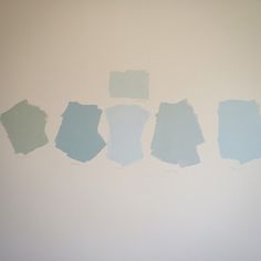 the paint swatches are all different shades of blue