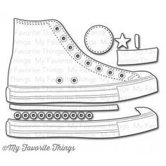 a stamp that says my favorite things with a pair of shoes on top of it